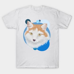 Ginger Cat- blue bubbles T-Shirt